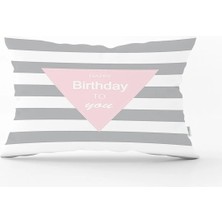 Rem Home Happy Birthday To You Tasarımlı Dijital Baskılı Bebek Odası Dikdörtgen Yastık Kılıfı