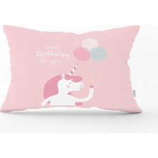 Rem Home Happy Birthday To You Tasarımlı Dijital Baskılı Bebek Odası Dikdörtgen Yastık Kılıfı