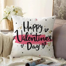 Rem Home Çift Taraflı Sevgililer Günü Temalı Özel Tasarım Dijital Baskılı Modern Raşel Yastık Kırlent Kılıfı