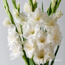 NET TARIM 3 Adet Beyaz Glayöl Swan Gladiolus Çiçeği Soğanı