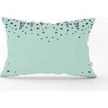 Rem Home Pastel Zeminli Geometrik Çizimli Dijital Baskılı Modern Dikdörtgen Yastık Kırlent Kılıfı