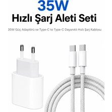 Blue Rain 35W Apple İphone 15 - 16 - Pro - Pro Max Type-C to Type-C Hızlı Şarj Aleti Seti Kablo ve Adaptör
