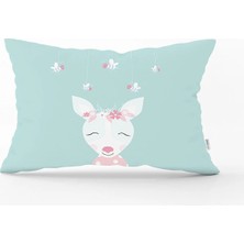 Rem Home Pembe Renkte Little Love Özel Tasarımlı Bebek Odası Dikdörtgen Yastık Kılıfı