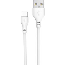 Acl Type-C USB Şarj ve Data Kablosu 1 m Beyaz Renk Hızlı Şarj Destekli Universal Uyumlu