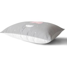 Rem Home Pembe Zeminde Uçan Balon Motifli Özel Tasarım Bebek Odası Dikdörtgen Yastık Kılıfı