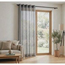 Leo Boutique Curtain Keten Rustik Perdesi Grommet Kuş Gözü Keten Tül Perde