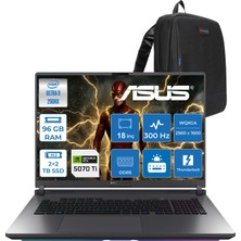 Asus Rog Strix G18 G815LW Intel Ultra 9 290HX Plus Aı 96GB Ddr5 2tb Ssd+2tb 16GB/RTX5080 175W 18-Inch 2.5k (2560 x 1600, Wqxga 240Hz  Freedos Gaming Laptop WSA311F46+ZETTAÇANTA