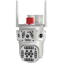 Tastech 9mp 3 Lensli Güvenlik Kamerası Sesli Alarm Wifi Ptz Gece Görüşlü Hareket Takipli Kamera