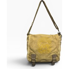 Old Cotton Cargo Kumaş Postacı Omuz Çantası Unisex San Diego Oil Hardal
