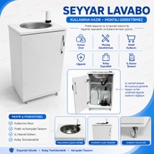 Nurline Mobil Seyyar Lavabo Yeni Yönetmeliğe Uygun Taşınabilir Iç Hazneli Hijyen Lavabosu Beyaz