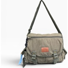 Old Cotton Cargo Kumaş Postacı Omuz Çantası Unisex Nico Bag Haki