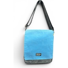 Old Cotton Cargo Bags Dikey Kanvas Omuz Çantası  7112 Western Mavi