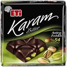 Eti Karam %54 Kakaolu Antep Fıstıklı Bitter Çikolata 60 G (3'li Paket)