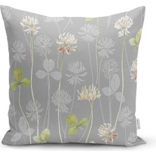 Rem Home Pastel Zeminli Renkli Yaprak Desenli Dijital Baskılı Modern Yastık Kırlent Kılıfı