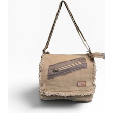 Old Cotton Cargo Kumaş Postacı Omuz Çantası Unisex Robbie Bag Camel
