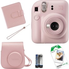 Fujifilm Mini 12 Fotoğraf Makinesi+Çanta+Askı+Pil +10'lu Film+Albüm (Pembe)