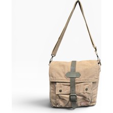 Old Cotton Cargo Kumaş Postacı Omuz Çantası Unisex Branco Bag Camel
