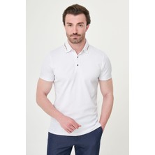 MCR Düz Slim Fit Polo Yaka Metal Düğmeli Kısa Kol Erkek T-Shirt