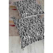 Rem Home Zebra Desenli Özel Tasarım Dekoratif Yer Minderi