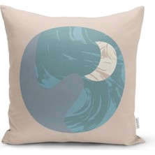 Rem Home Pastel Zemin Üzerinde Antik Desenli Dijital Baskılı Modern Yastık Kırlent Kılıfı