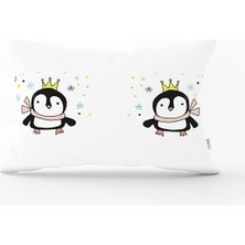 Rem Home Gri Zeminde Balon ve Ayıcık Desenli Bebek Odası Dikdörtgen Yastık Kılıfı