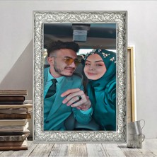 Özkacar Group Kişiye Özel Kanvas Tablo Gümüş Dijital Çerçeve  Ev Duvar Salon Ofis Dükkan Hediyelik Dekarasyon