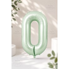 Parti Dükkanı Retro Yeşil 0 Rakam Folyo Balon 34 Inç 76 cm Helyum Uyumlu Doğum Günü Baby Shower Yıl Dönümü Parti Balonu (0-9)