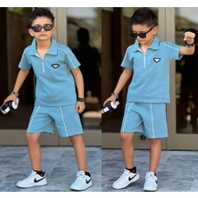Ay Kids Aykidsclup Erkek Çocuk Fermuarlı Polo Yaka Şort Takımı – 11729M