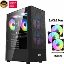 Aigo / Darkflash A290 Usb3.0 3×12CM Fan Temperlı Cam Sıyah Atx Oyuncu Kasası (Psu Yok)