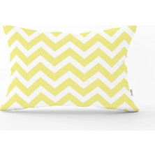 Rem Home Modern Zigzag Desenli Dijital Baskılı Dekoratif Dikdörtgen Yastık Kırlent Kılıfı