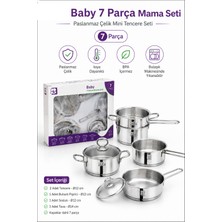 Güzelyüz Avm Baby 7 Parça Paslanmaz Çelik Mama Seti Mini Tencere Tava Sosluk Buharlı Pişirici Sos Süt Aperatif Tencere