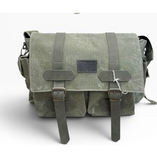Old Cotton Cargo Kanvas Kumaş Postacı Omuz Çantası Unisex Boıse Computer Bag 15.6'' Camel