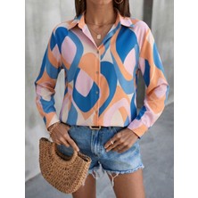 Mass Fashion Kadın Desenli Şık Gömlek