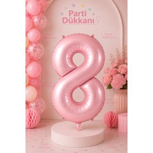 Parti Dükkanı Pembe 8 Rakam Folyo Balon 34 Inç 76 cm Helyum Uyumlu Doğum Günü Baby Shower Yıl Dönümü Parti Balonu (0-9)