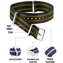  20mm-22mm saatlerle uyumlu premium nato kumaş saat kordonu kayışı n39xwds-brg