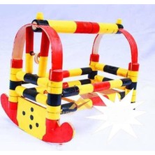 Abnturk Kız Çocukları Için Oyuncak  Dekoratif Nostaljik Ahşap Beşik,tahta Beşik 30CM El Boyaması Orjinal Ahşap
