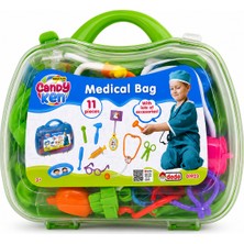 Candy Ken Doktor Çantası 11 Parça Oyuncak Doktor Seti – Taşıma Çantalı Eğitici Rol Yapma Oyuncağı