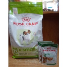 SY Royal Canin Xsmall Adult Yetişkin Köpek Maması 3 Kg+3 Adet Royal Canin S Mini Köpek Yaş Mama