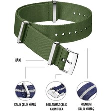  20mm-22mm saatlerle uyumlu premium nato kumaş saat kordonu kayışı n39xwds-h