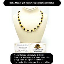 Yıldız Doğal Taş Sertifikalı Bella Model Çift Renk Yetişkin Kehribar Kolye