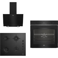 Beko Akıllı Dijital Black Nano Kaplama Ankastre 3'lü Set Buharlı Temizleme Fonksiyonlu Elektro Turbo Fırın