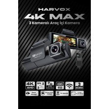 Umo Teknoloji Harvox 4K Max Araç Içi Kamera 3 Kameralı Wifi Destekli Gece Görüşlü Dash Cam