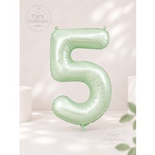 Parti Dükkanı Retro Yeşil 5 Rakam Folyo Balon 34 Inç 76 cm Helyum Uyumlu Doğum Günü Baby Shower Yıl Dönümü Parti Balonu (0-9)