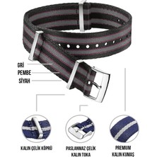  20mm-22mm saatlerle uyumlu premium nato kumaş saat kordonu kayışı n39xwds-bpg