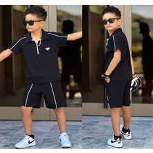 Ay Kids Aykidsclup Erkek Çocuk Fermuarlı Polo Yaka Şort Takımı – 11729S-