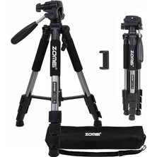Profesyonel Q111 Taşınabilir 5kg Taşıma Kapasiteli 139,7CM Alüminyum Tripod Gri