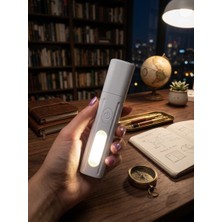 Gaman Şarjlı LED El Feneri - USB Type-C Şarjlı, Zoom Özellikli, 4 Işık Modlu Taşınabilir Mini Fener