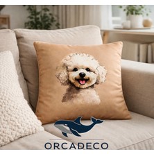 Orcadeco -Sevimli Köpek Desenli Dekoratif Kırlent Kılıfı – Yumuşak Dokulu, Modern & Şık Tasarım
