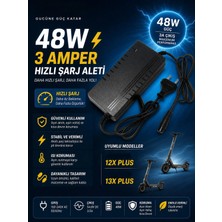 Bisiklet Dünyam Onvo Elektrikli Scooter Hızlı Şarj Aleti 12X & 13X Plus Uyumlu 48W 3 Amper