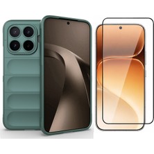 Vendas Xiaomi Mi 17T Uyumlu Kılıf Esnek Tpu Oyuklu Arka Yüzey Tasarımlı Zore Etnik Silikon Kapak + Cam Ekran Koruyucu